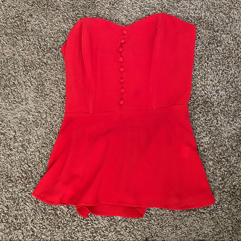 Monteau Red Strapless Top